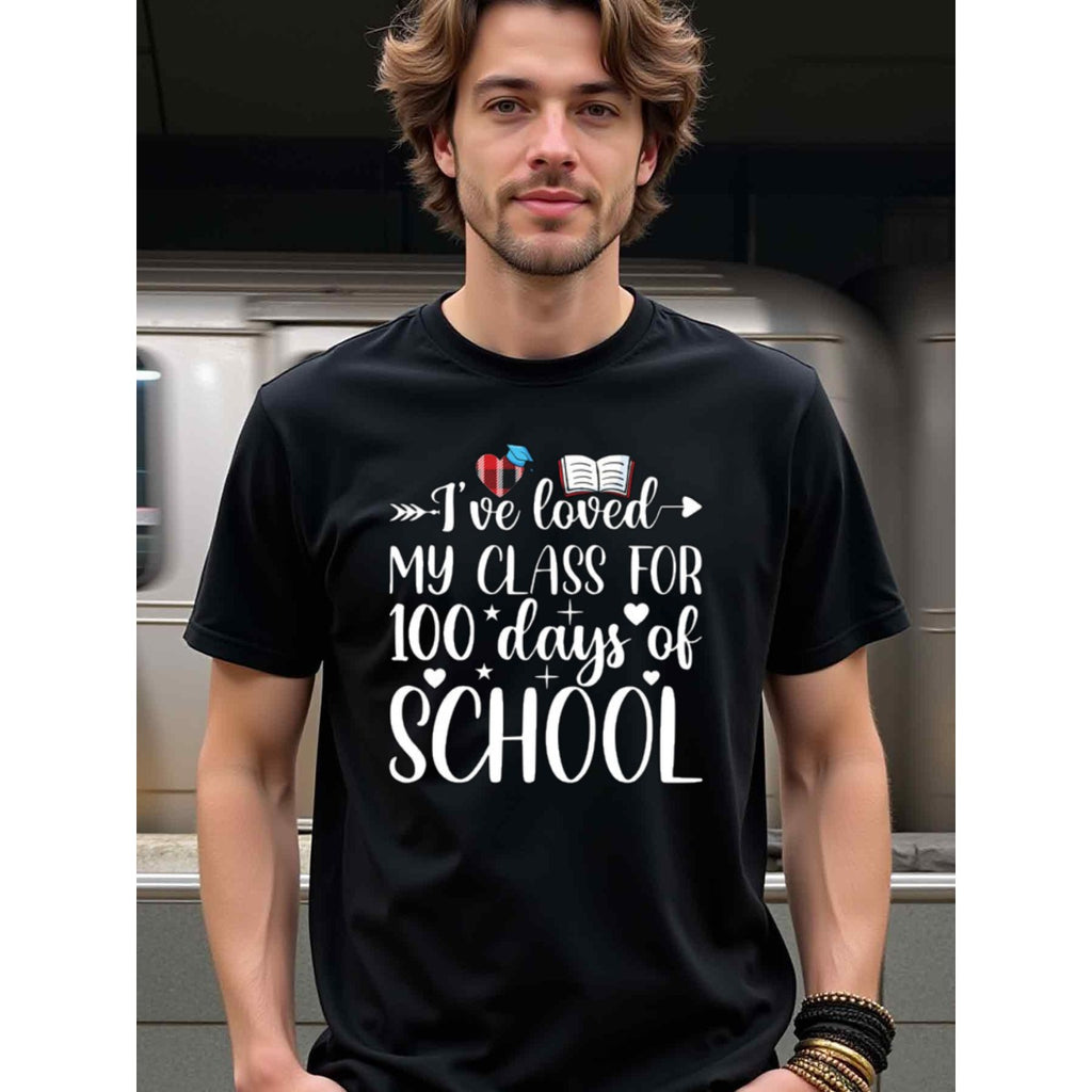 natee local warehouse clearance 100 Days of School Teacher Appreciation T-shirt, 男t, 男t