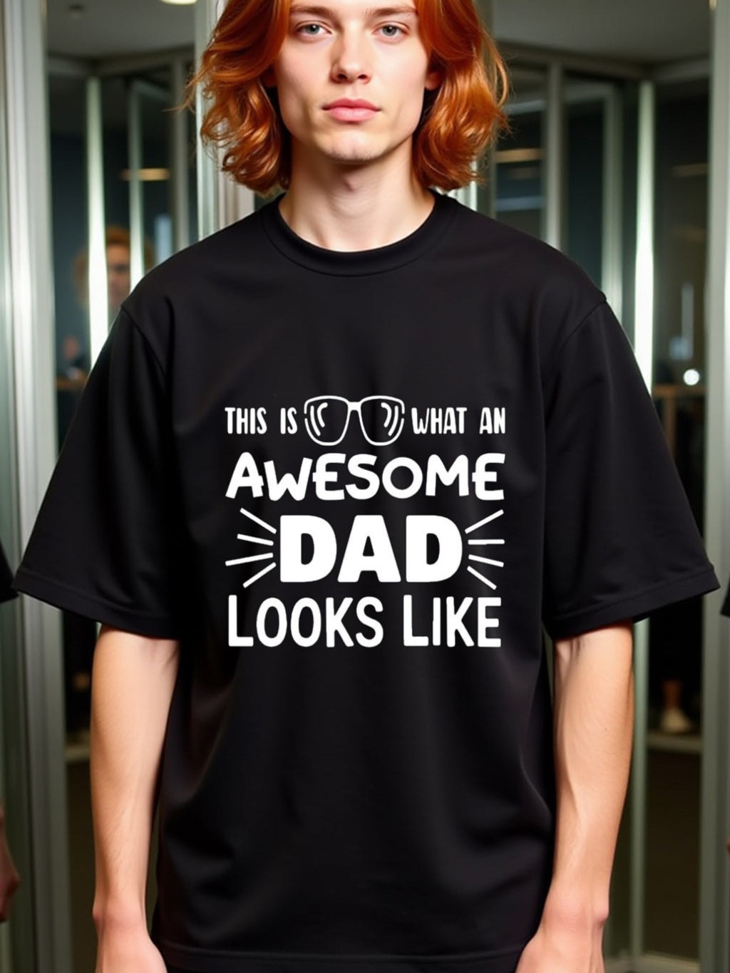 natee local warehouse clearance Awesome Dad Glasses Graphic Tee - Perfect Gift for Fathers!, ,