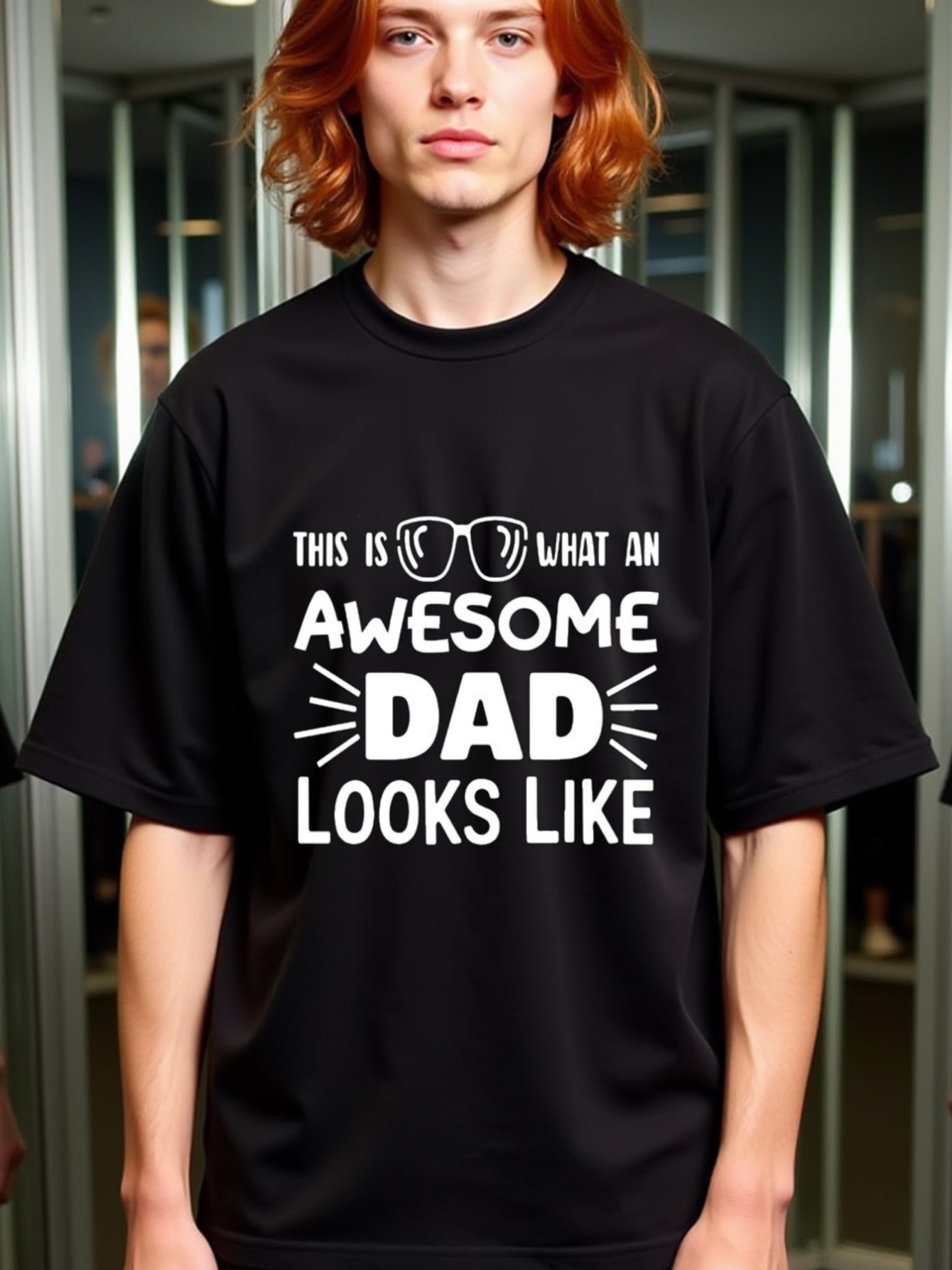 natee local warehouse clearance Awesome Dad Glasses Graphic Tee - Perfect Gift for Fathers!, ,