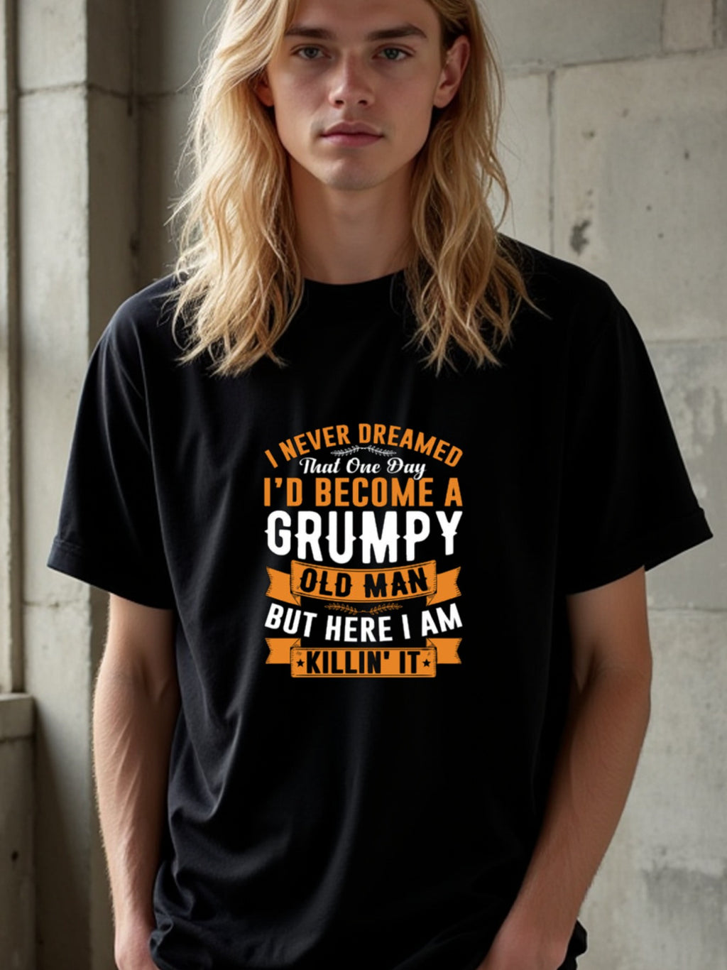 natee local warehouse clearance Grumpy Old Man Humor: Killin It T-shirt, man's T-Shirt,100% Cotton Fabric,Crew Neck,Short Sleeve,Regular Fit,All-Season Casual Wear,180gsm-Ideal for Valentines Christian festival Thanksgiving Day,