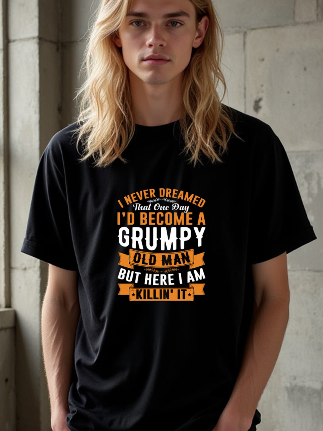 natee local warehouse clearance Grumpy Old Man Humor: Killin It T-shirt, man's T-Shirt,100% Cotton Fabric,Crew Neck,Short Sleeve,Regular Fit,All-Season Casual Wear,180gsm-Ideal for Valentines Christian festival Thanksgiving Day,