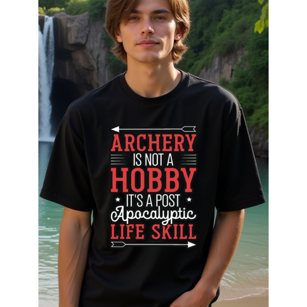 natee local warehouse clearance Archery: Post-apocalyptic Survival Life Skill T-shirt, 男t, 男t