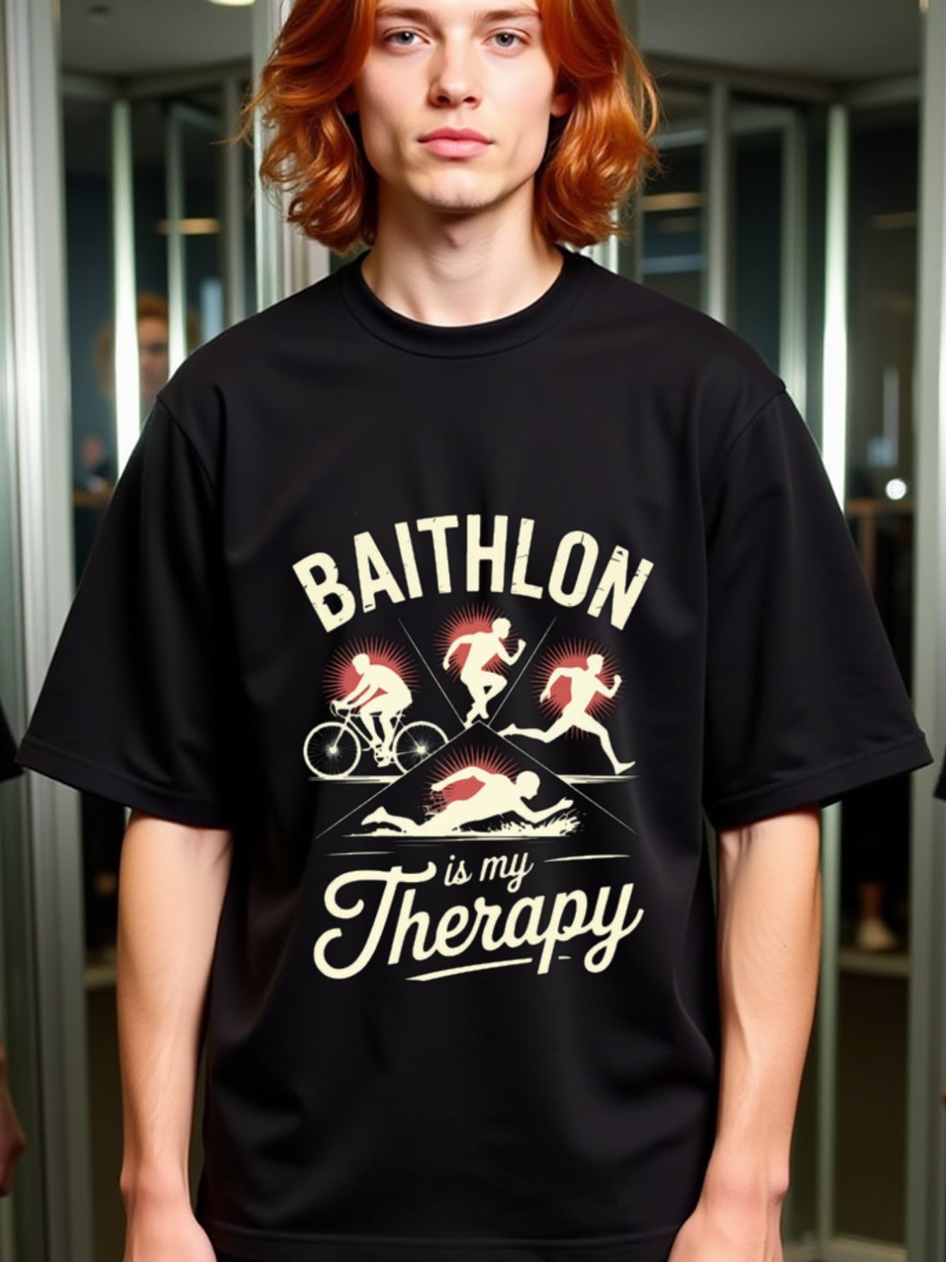 natee local warehouse clearance Baithlon Therapy: Triathlon Enthusiast's Shirt, ,