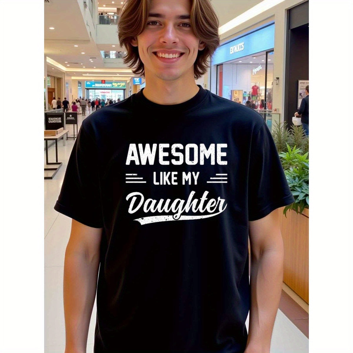 natee local warehouse clearance Awesome Like My Daughter - Proud Dad's Gift Tee, 100% Cotton Fabric,Crew Neck,Short Sleeve,Regular Fit,All-season casual wear for man and teens-perfect for running, hiking, the beach, and parties Christian festival Thanksgi