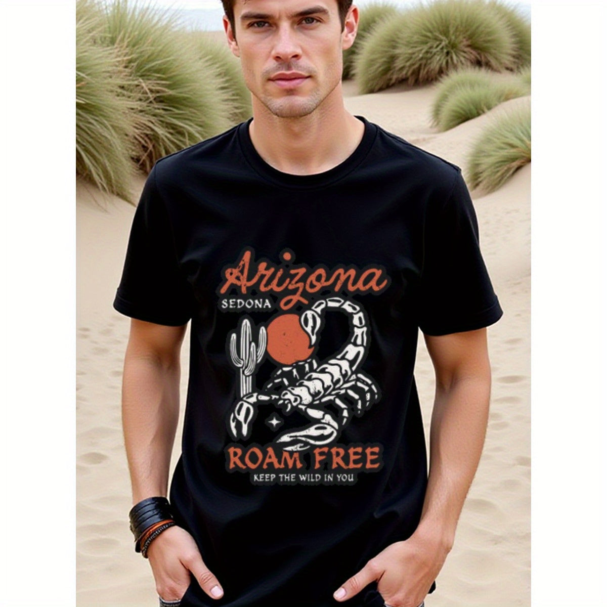natee local warehouse clearance Arizona Sedona Scorpion Roam Free Adventure T-shirt, 男t, 男t