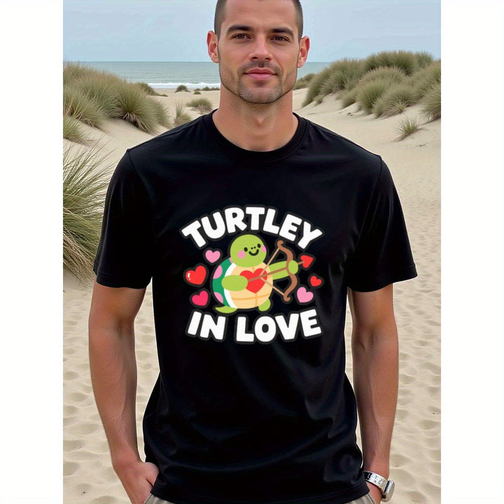 natee local warehouse clearance Adorable Turtle Valentine's Day T-shirt, 男t