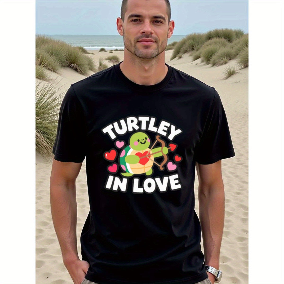 natee local warehouse clearance Adorable Turtle Valentine's Day T-shirt, 男t