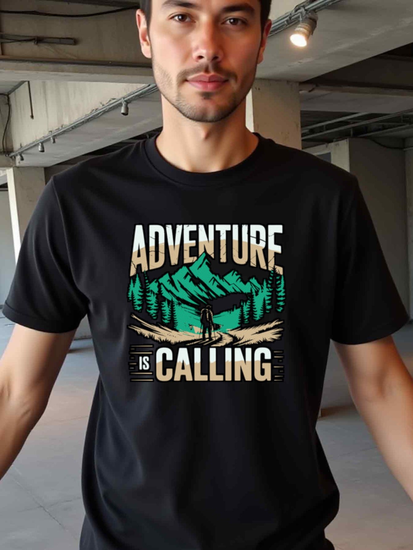 natee local warehouse clearance Adventure Calling: Hiking and Nature Enthusiast T-shirt, 男t, 男t