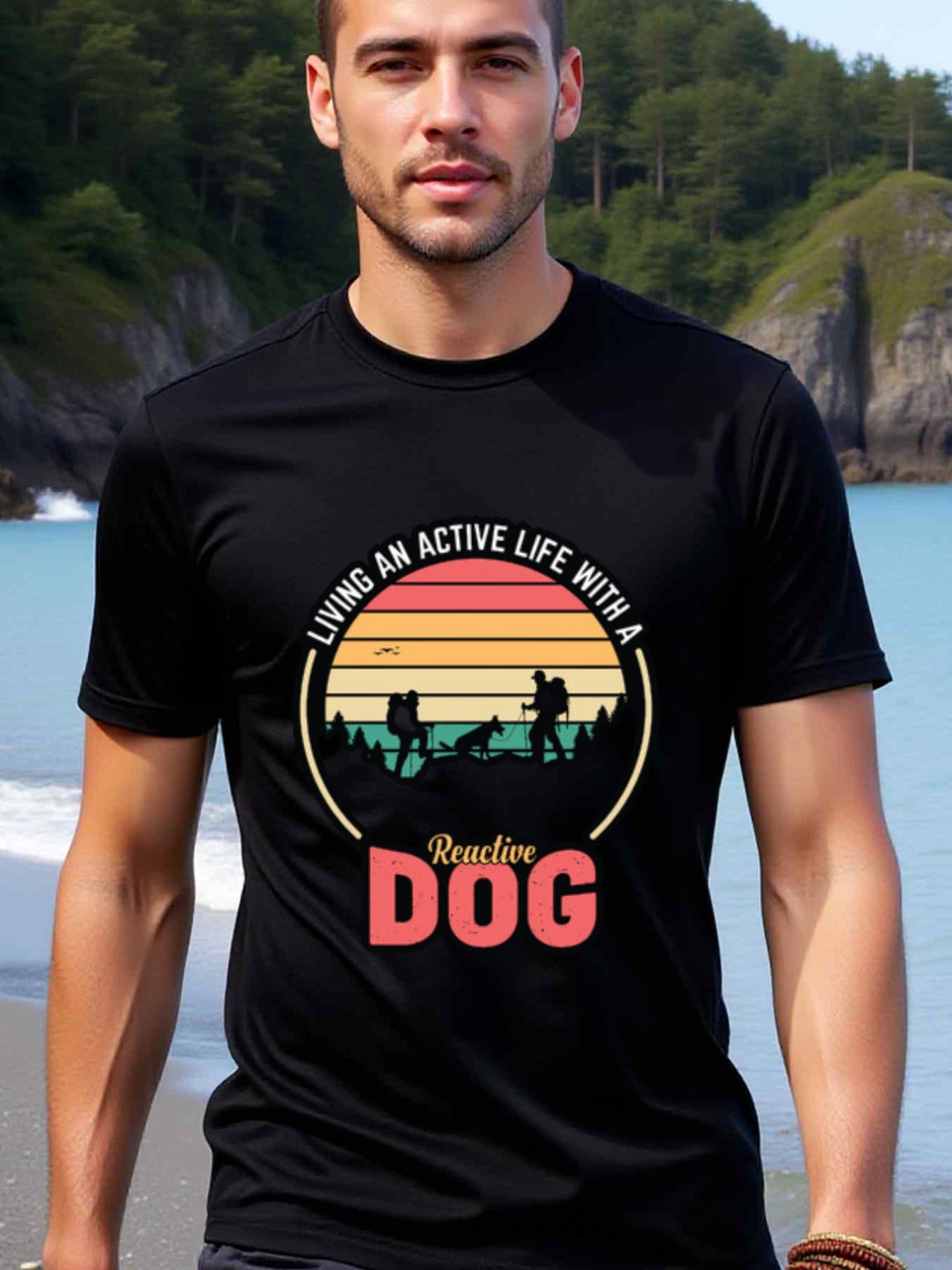 natee local warehouse clearance Active Life with a Reactive Dog Hiking Adventure T-shirt, 男t