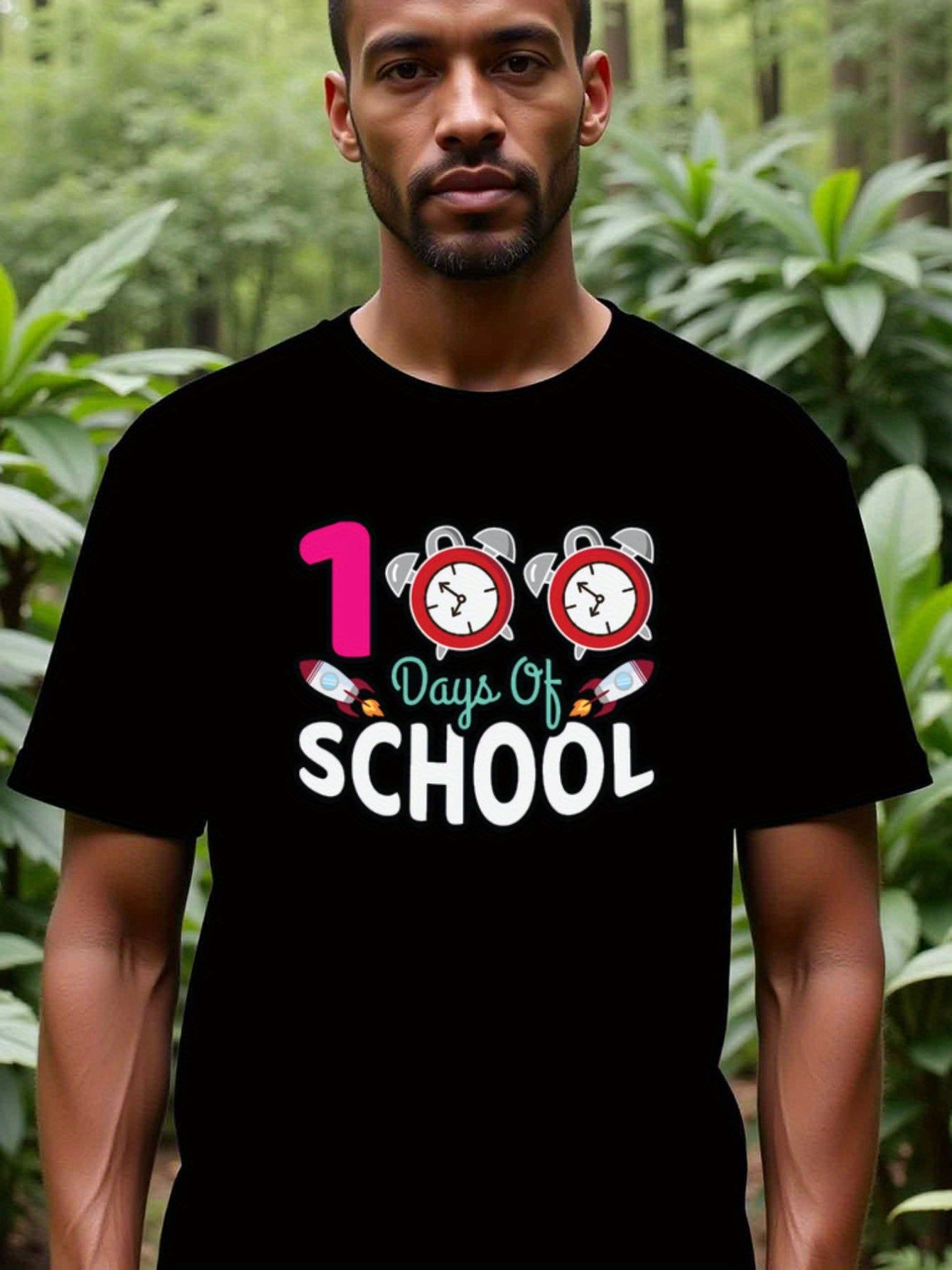 natee local warehouse clearance 100 Days of School Celebration T-shirt, 男t, 男t