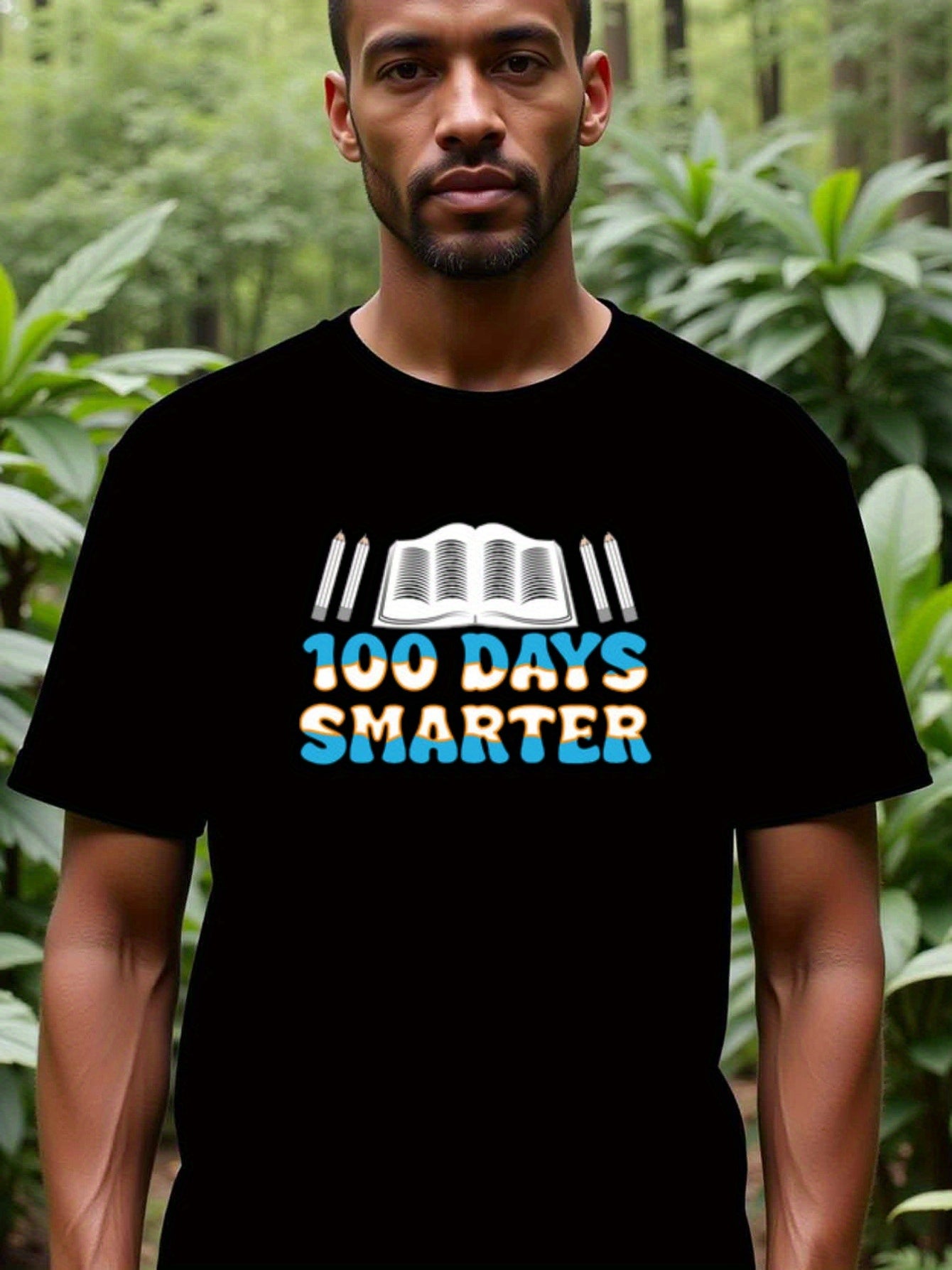 natee local warehouse clearance 100 Days Smarter: Celebrate 100th Day of School with This Fun T-shirt!, 100% Cotton Fabric,Crew Neck,Short Sleeve,Regular Fit,All-season casual wear for man and teens-perfect for running, hiking, the beach, and parties Chri
