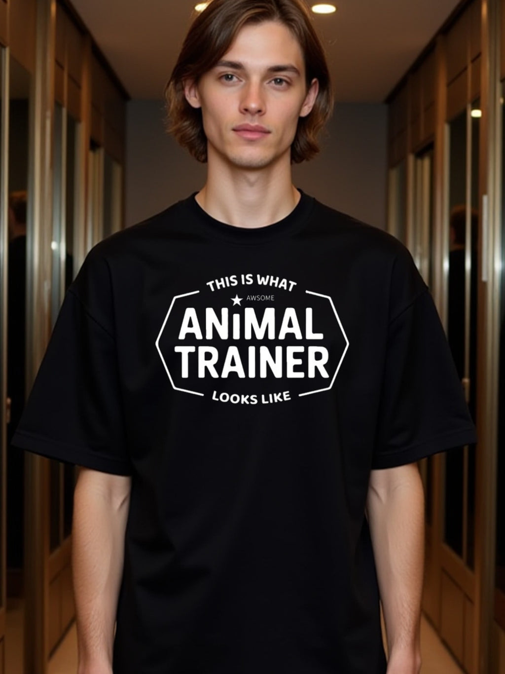 natee local warehouse clearance Awesome Animal Trainer: Bold Statement T-shirt, man's T-Shirt,100% Cotton Fabric,Crew Neck,Short Sleeve,Regular Fit,All-Season Casual Wear,180gsm-Ideal for All Saints' Day Thanksgiving Day,