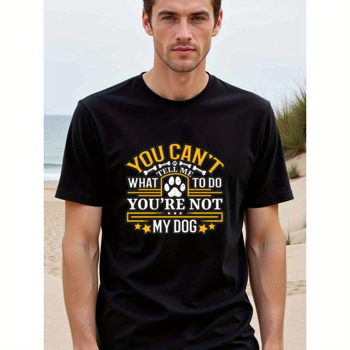 natee local warehouse clearance Assertive Dog Owner T-shirt: You Can't Tell Me What to Do, You're Not My Dog, man's T-Shirt,100% Cotton Fabric,Crew Neck,Short Sleeve,Regular Fit,All-Season Casual Wear,180gsm-Ideal for All Saints' Day Thanksgiving Day, 男t