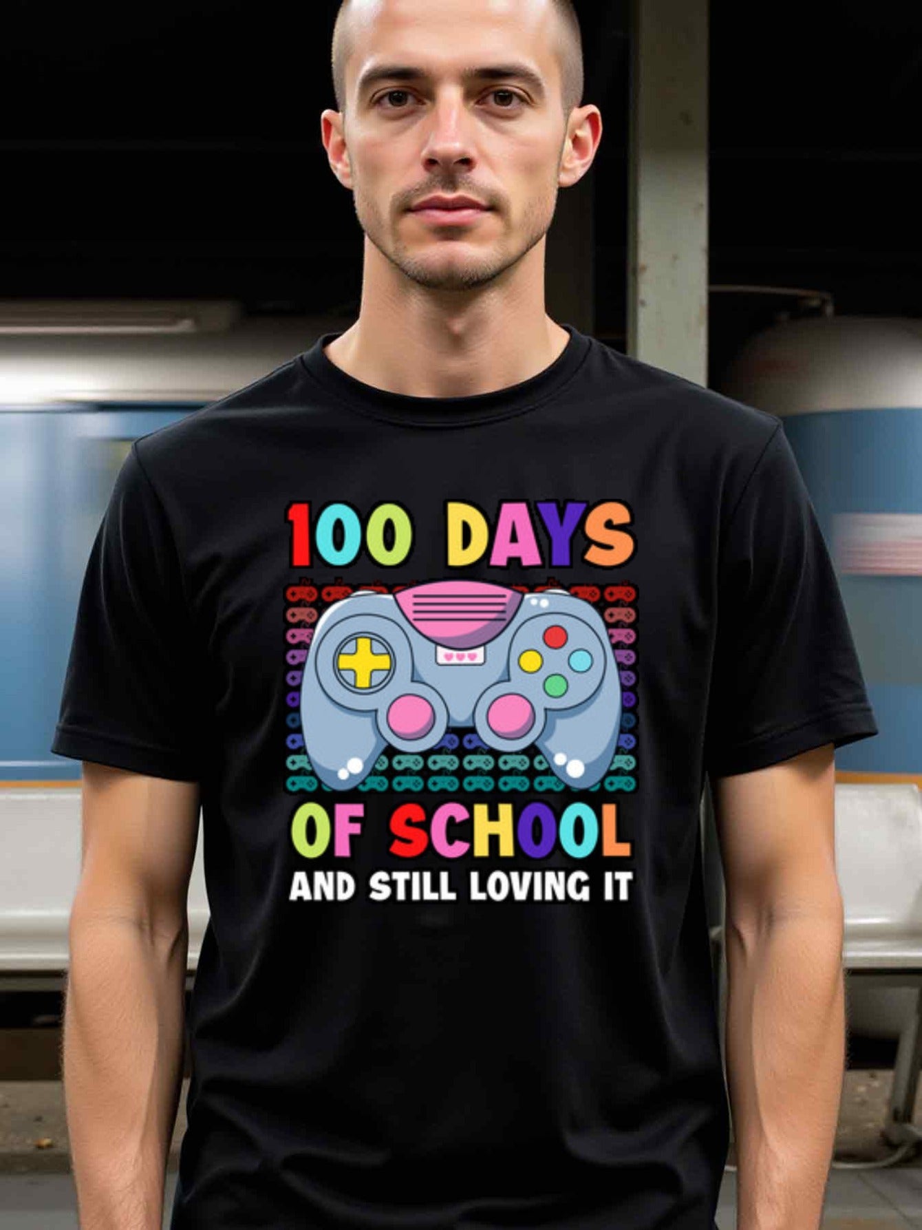 natee local warehouse clearance 100 Days of School Gamer Shirt: Still Loving It, 男t