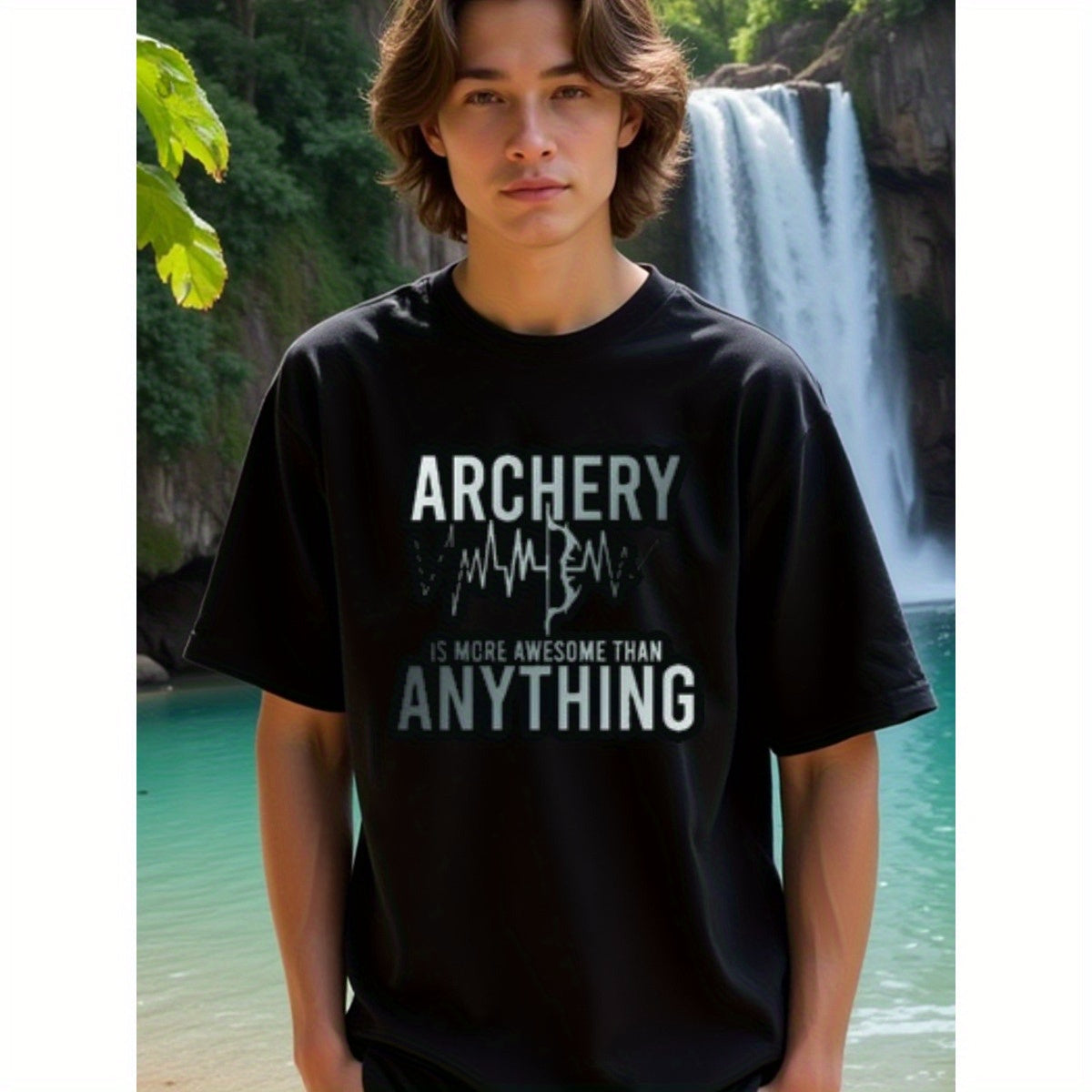 natee local warehouse clearance Archery Enthusiast's Pride: Archery Is More Awesome Than Anything Tee, 100% Cotton Fabric,Crew Neck,Regular Fit,Weekend Casual Wear,180gsm Family Friends Christian festival Thanksgiving Day, 男t