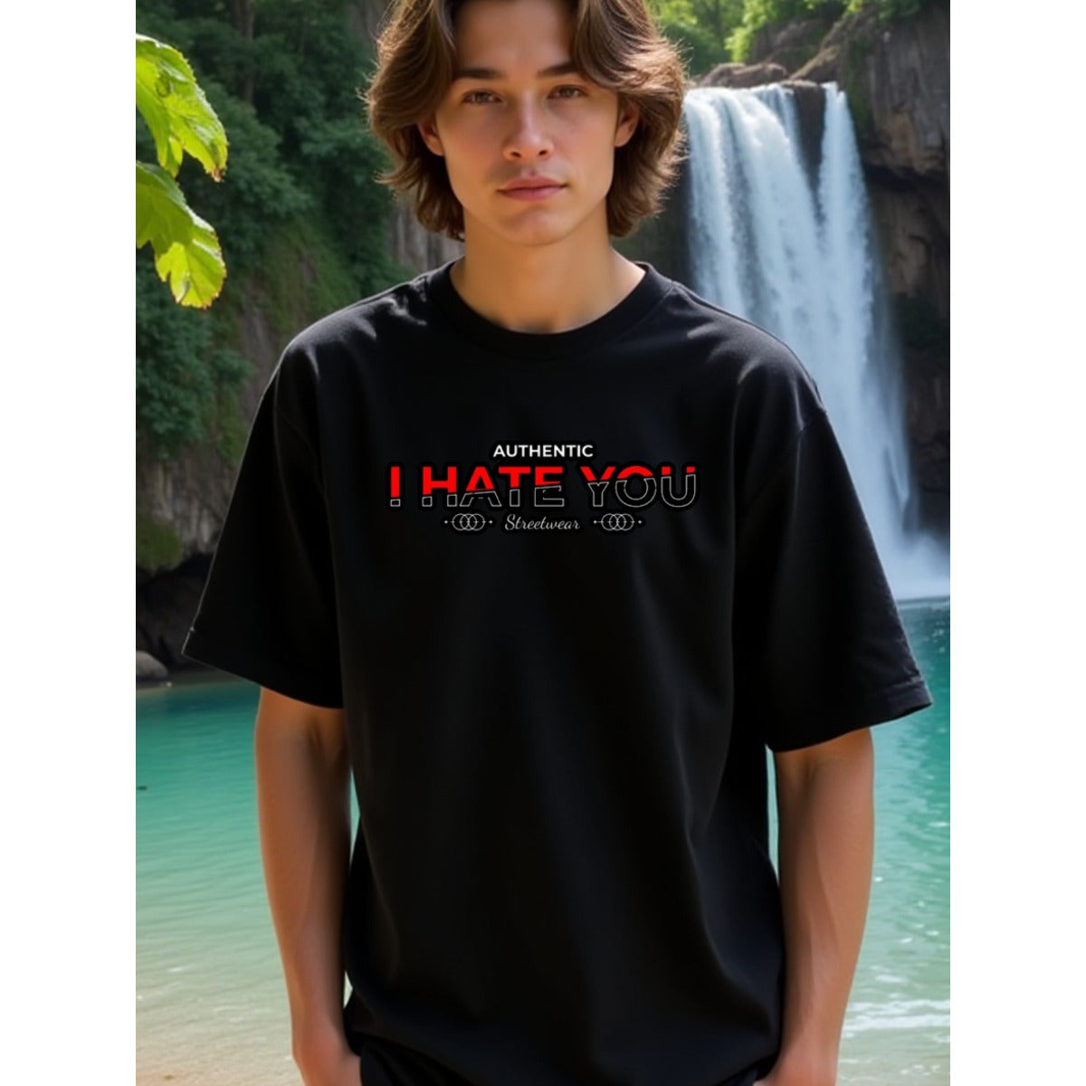 natee local warehouse clearance Authentic Streetwear I Hate You Graphic Tee, man's T-Shirt,100% Cotton Fabric,Crew Neck,Short Sleeve,Regular Fit,All-Season Casual Wear,180gsm-Ideal for All Saints' Day Thanksgiving Day, 男t