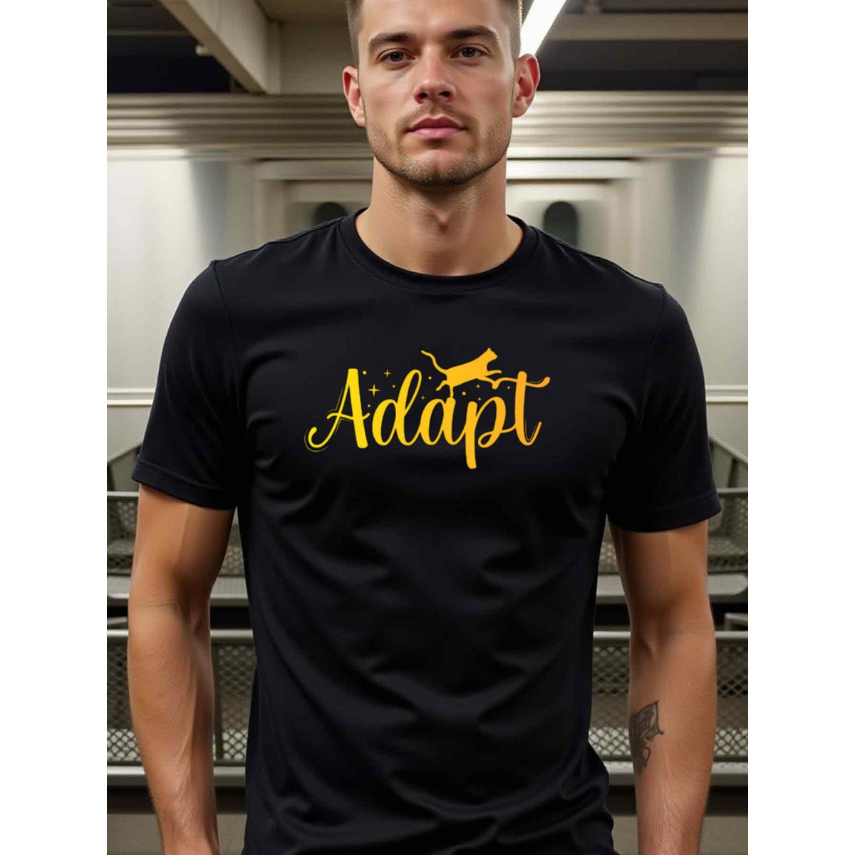 natee local warehouse clearance Adapt: Flexibility and Resilience in Every Step T-shirt, 100% Cotton Fabric,Crew Neck,Short Sleeve,Regular Fit,All-season casual wear for man and teens-perfect for running, hiking, the beach, and parties Christian festival