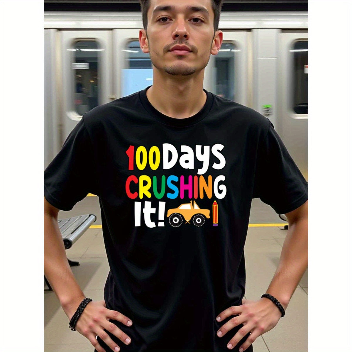 natee local warehouse clearance 100 Days Crushing It! Kids T-shirt, 男t