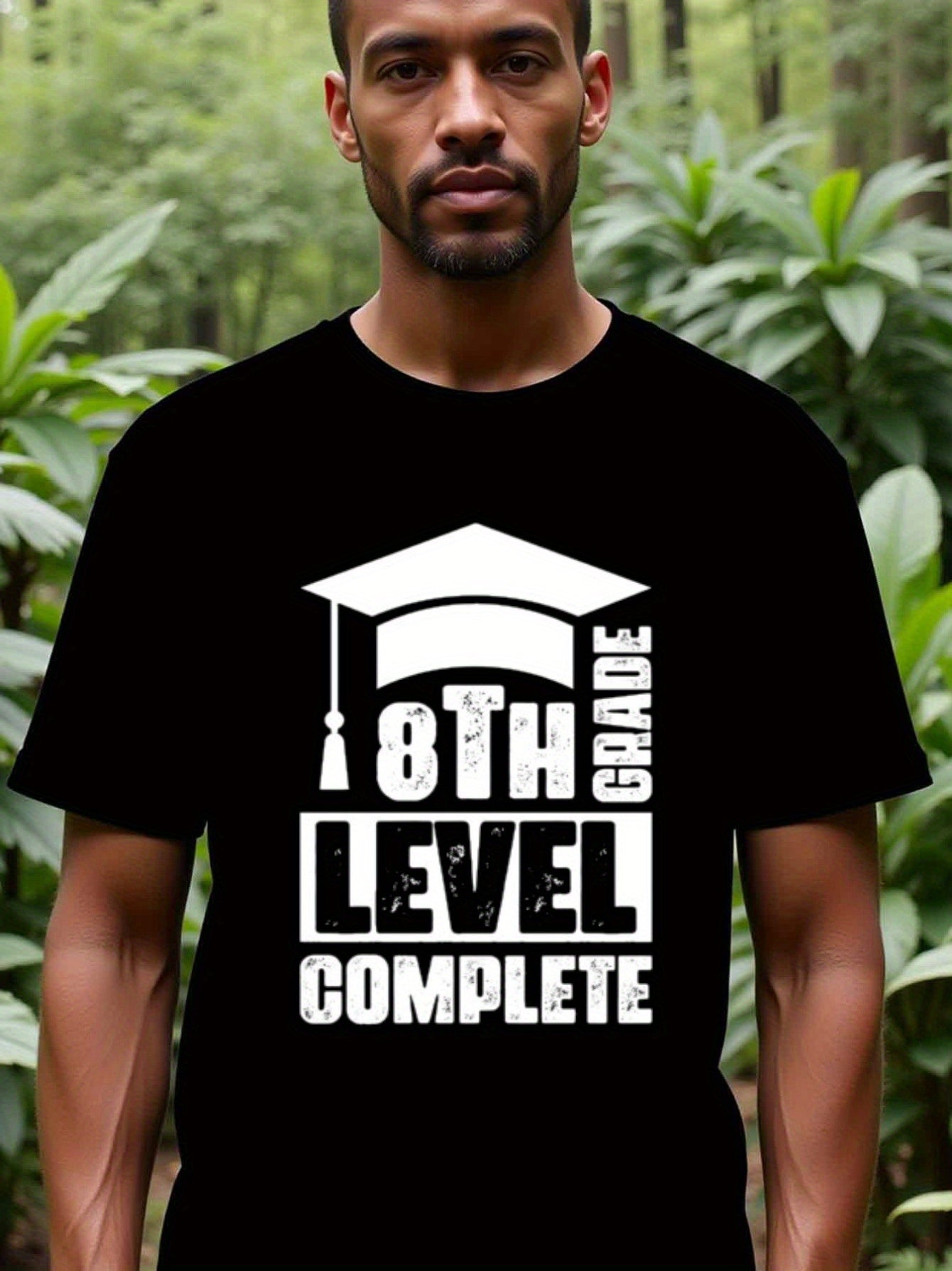 natee local warehouse clearance 8th Grade Level Complete Graduation T-shirt, 100% Cotton Fabric,Crew Neck,Regular Fit,Weekend Casual Wear,180gsm Family Friends Christian festival Thanksgiving Day, 男t