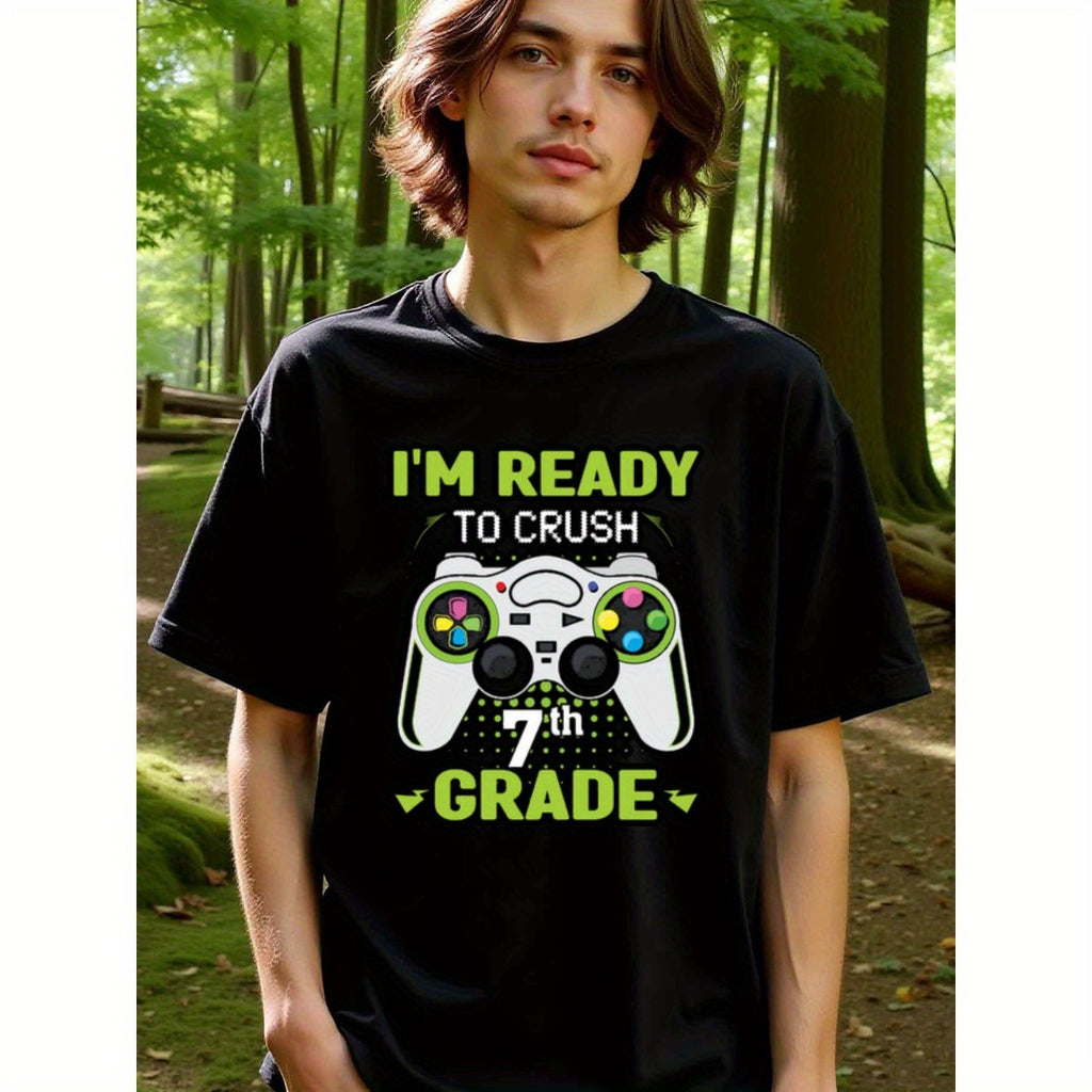 natee local warehouse clearance Back-to-school Gamer: Crush 7th Grade T-shirt, 100% Cotton Fabric,Crew Neck,Short Sleeve,Regular Fit,All-season casual wear for man and teens-perfect for running, hiking, the beach, and parties Christian festival Thanksgivi