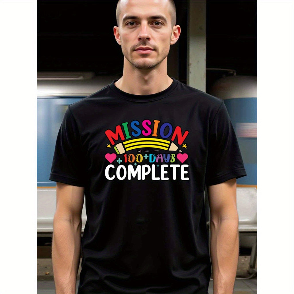 natee local warehouse clearance 100 Days of School Mission Complete Shirt, 男t