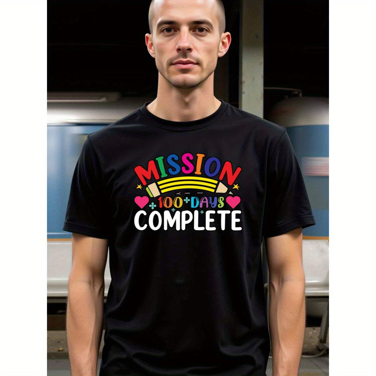natee local warehouse clearance 100 Days of School Mission Complete Shirt, 男t